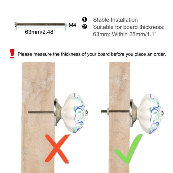 6pcs Vintage Knobs Floral Ceramic Pumpkin Drawer Handles Pulls Knob, Vines - Picture 2 of 6